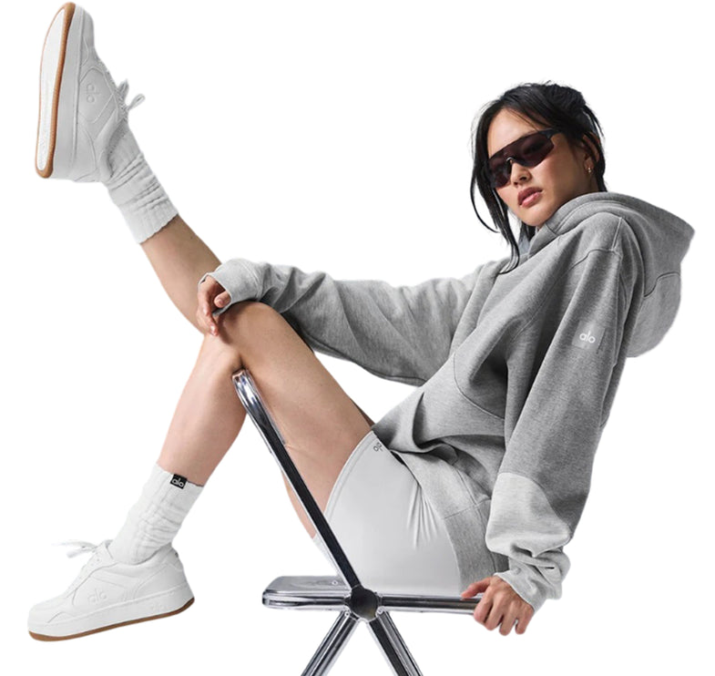 alo Women's Make Waves Hoodie Athletic Heather Grey Tonal
