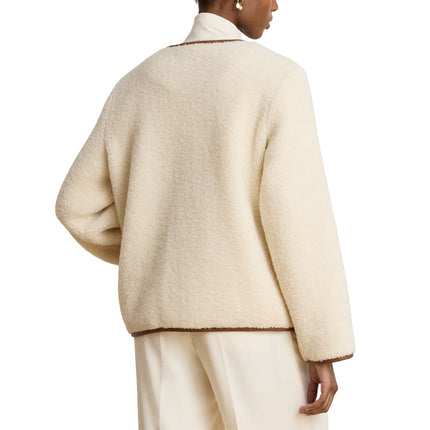 Polo Ralph Lauren Women's Faux-Leather-Trim Faux-Fur Teddy Coat Cream