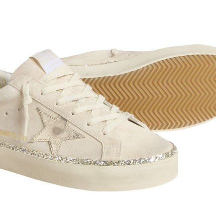 Golden Goose Women's Hi Star in Suede with Silver Metallic Leather Star and Heel Tab