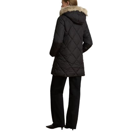 Polo Ralph Lauren Women's Faux-Fur-Trim Hooded Quilted Coat Black