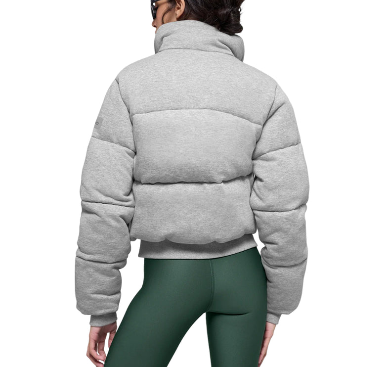 alo Women's Sweatshirt Puffer Athletic Heather Grey