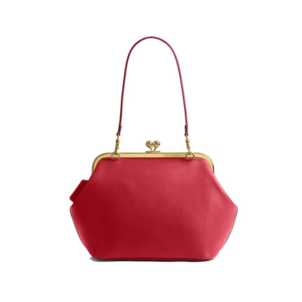 Coach Women's Kisslock Frame Bag 27 Brass/Poppy