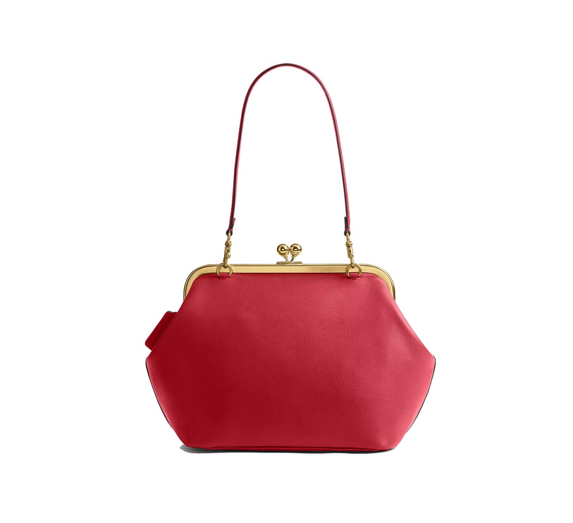 Coach Women's Kisslock Frame Bag 27 Brass/Poppy