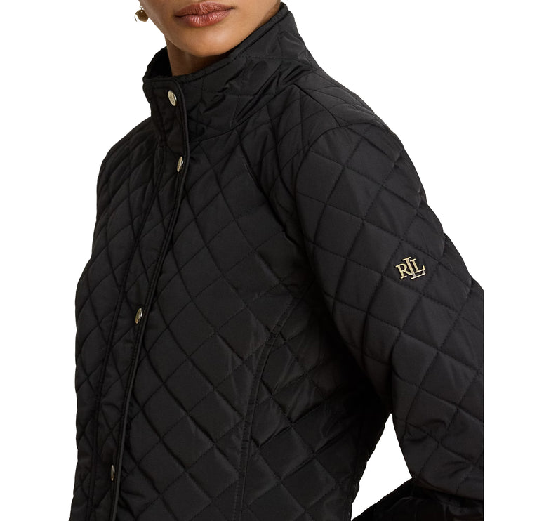 Polo Ralph Lauren Women's Diamond-Quilted Mockneck Jacket Black