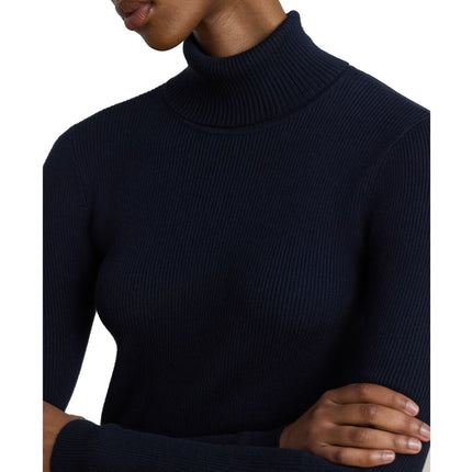 Polo Ralph Lauren Women's Cotton-Blend Ribbed Turtleneck Lauren Navy