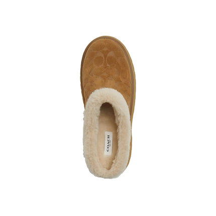 Coach Women's Cecelia Clog In Signature Suede Tobacco