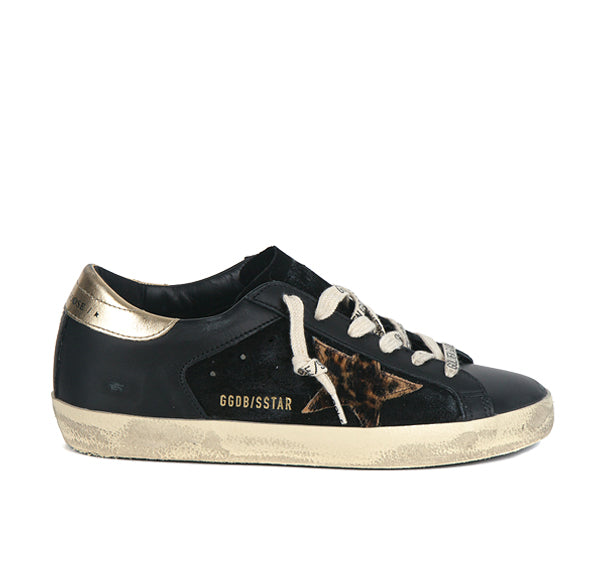 Golden Goose Women's Super Star Leopard Sneakers Black/Multi