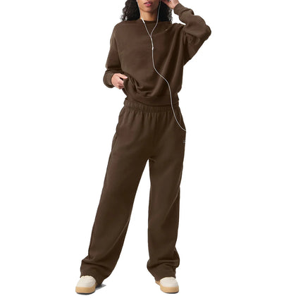 alo Women's Accolade Crew Neck Pullover Espresso