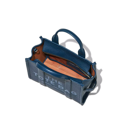 Marc Jacobs Women's The Leather Small Tote Bag Blue Sea