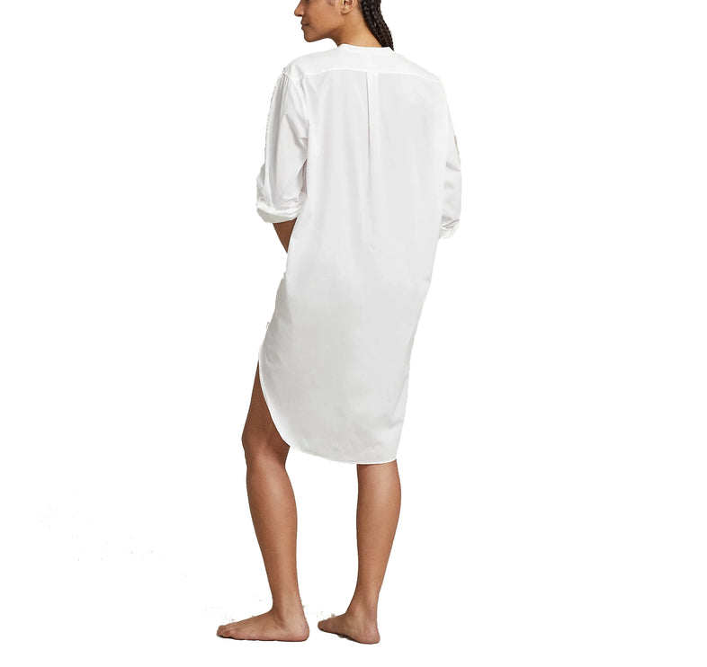 Polo Ralph Lauren Women's Poplin Sleep Shirt White Cloud