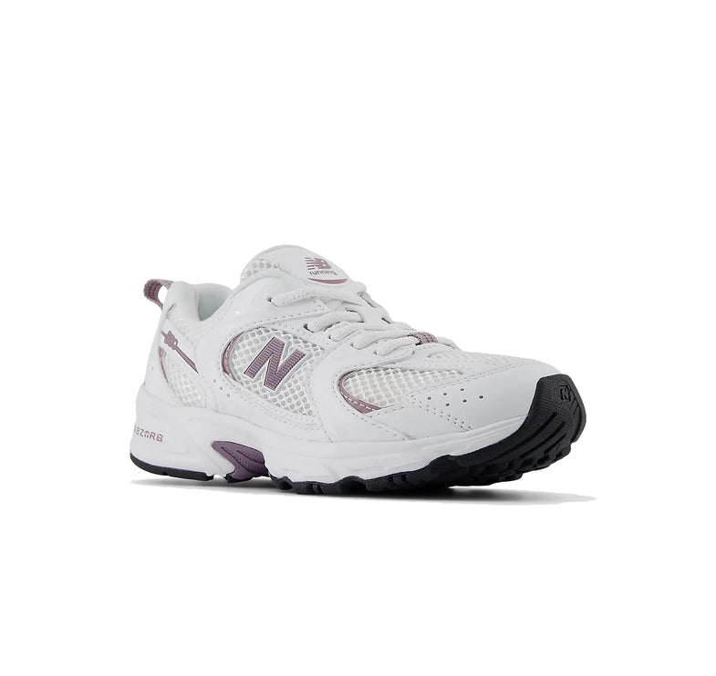 New Balance Little Kids 530 White with Dark Ice Wine PZ530SR