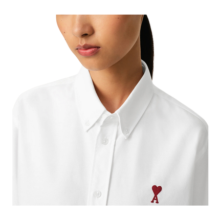 AMI Alexandre Mattiussi Unisex Cotton Button-Down Ami de Coeur Shirt Natural White