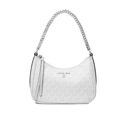 Michael Kors Women's Jet Set Charm Small Logo Pochette Bright White