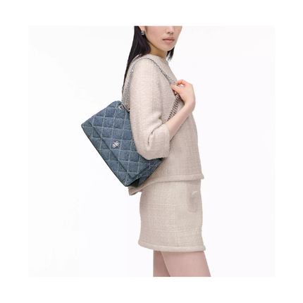 Marc Jacobs Women's The Quilted Denim Dual Convertible Shoulder Bag Denim