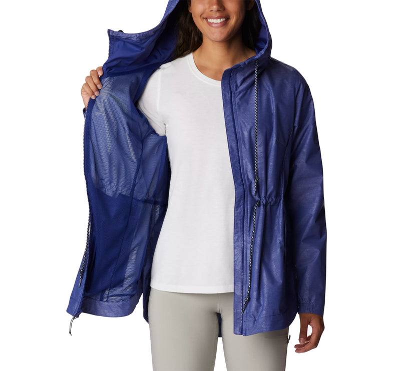 Columbia Women's Lillian Ridge Rain Shell Dark Sapphire Wisterian Emboss - Özel İndirim - Hemen Kargoda