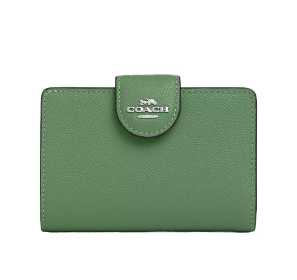 Coach Women's Medium Corner Zip Wallet Silver/Soft Green