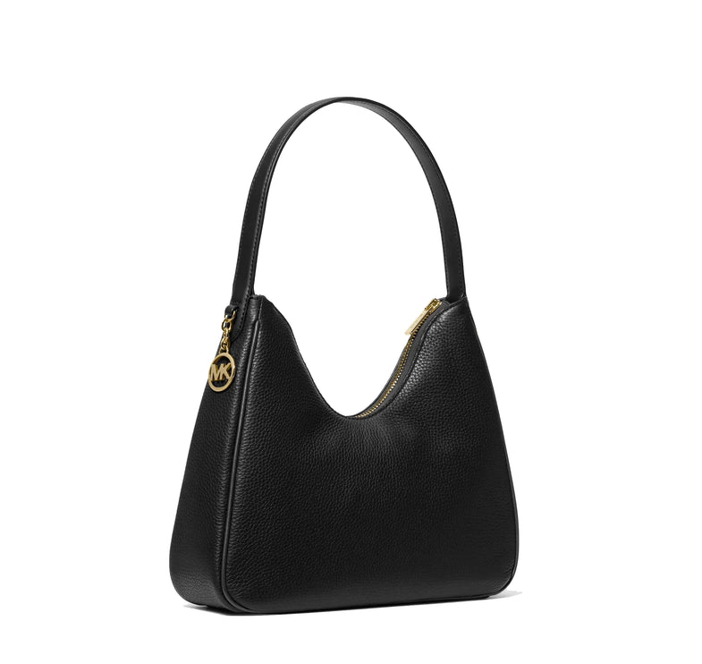 Michael Kors Women's Nayla Small Pebbled Leather Hobo Shoulder Bag Gold/Black