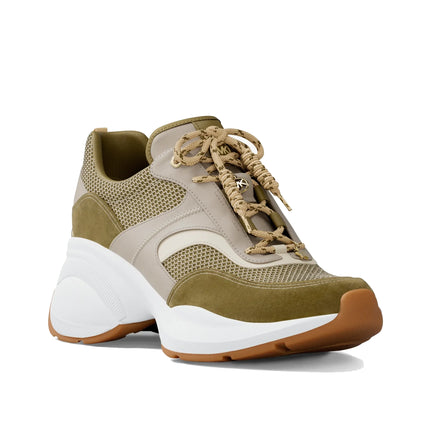 Michael Kors Women's Kaia Mixed-Media Trainer Oregano Multi