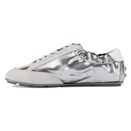 Michael Kors Women's Susie Metallic Leather Trainer Silver