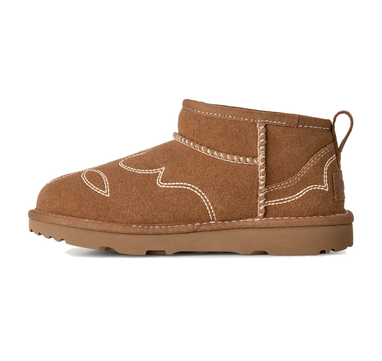 UGG Big Kids' Classic Ultra Mini Western Chestnut