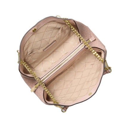Michael Kors Women's Christina Medium Signature Logo Messenger Bag Powder Blush