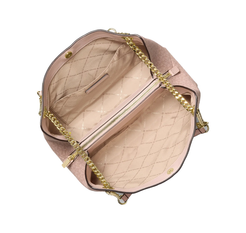 Michael Kors Women's Christina Medium Signature Logo Messenger Bag Powder Blush