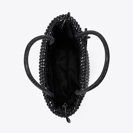 Tory Burch Women's Night Owl Crystal-Embellished Mini Tote Black