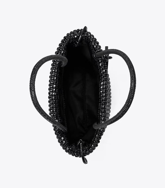 Tory Burch Women's Night Owl Crystal-Embellished Mini Tote Black