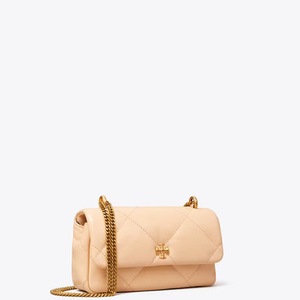 Tory Burch Women's Mini Kira Diamond Quilt Flap Bag Apricot