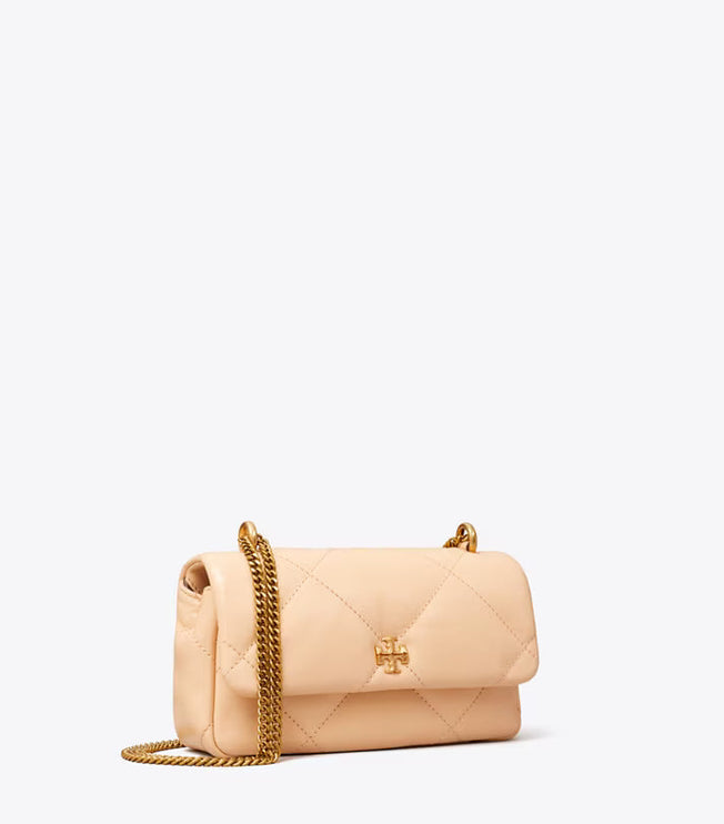 Tory Burch Women's Mini Kira Diamond Quilt Flap Bag Apricot