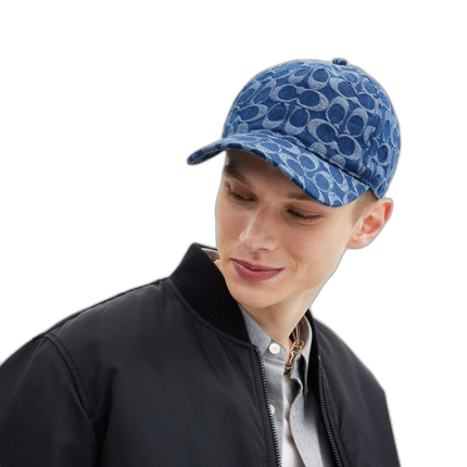Coach Unisex Signature Denim Baseball Hat Denim