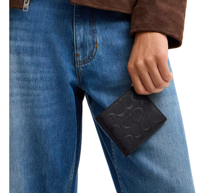 Coach Women's 3-In-1 Wallet In Signature Leather Black