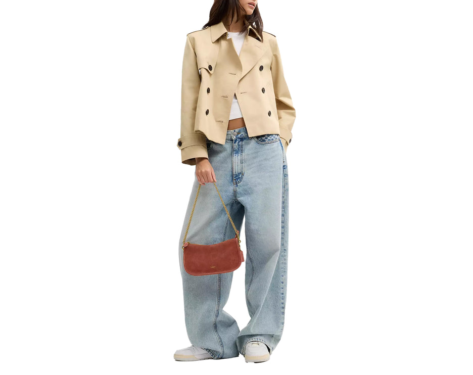Coach Women's Waverly Bag Suede/Brass/Clay