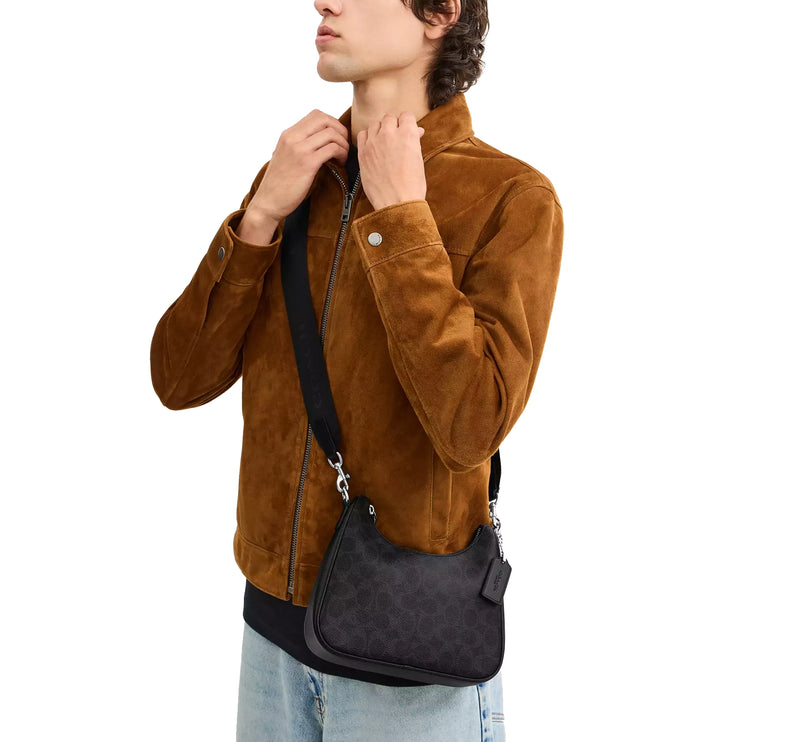 Coach Unisex Nolan Hobo Bag In Signature Canvas Black