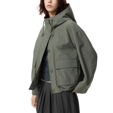 Uniqlo Women's Utility Cotton Blend Parka 57 Olive