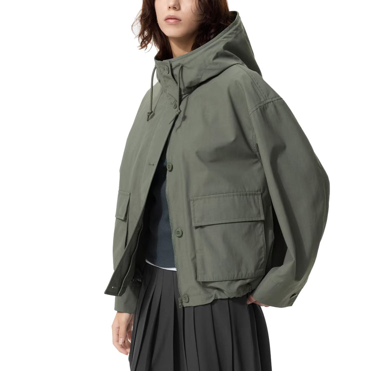Uniqlo Women's Utility Cotton Blend Parka 57 Olive