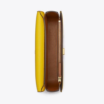 Tory Burch Women's Small Eleanor Pebbled Rectangular Bag Limoncello