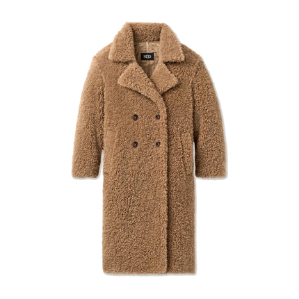 UGG Women's Gertrude Long Teddy Coat II Sand