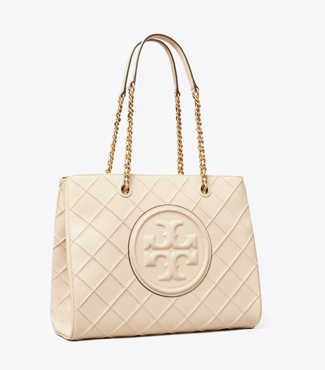 Tory Burch Women's Fleming Soft Chain Tote New Cream
