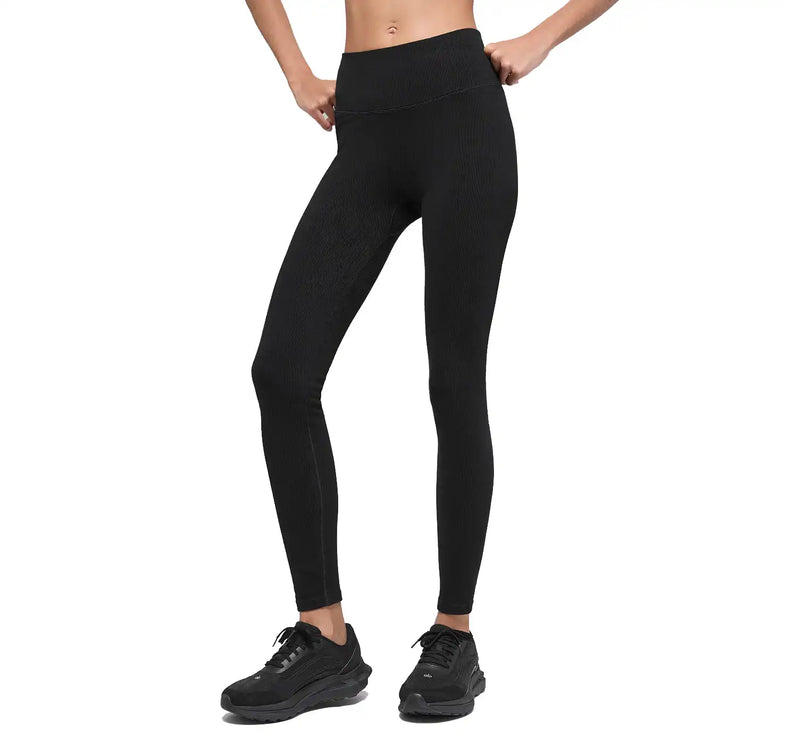 alo Women's Seamless High-Waist Two Tone Rib Legging Black