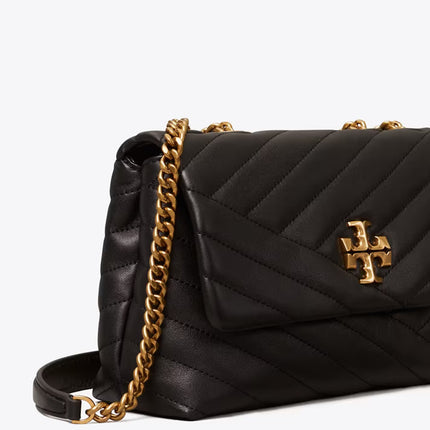 Tory Burch Women's Small Kira Chevron Convertible Shoulder Bag Black
