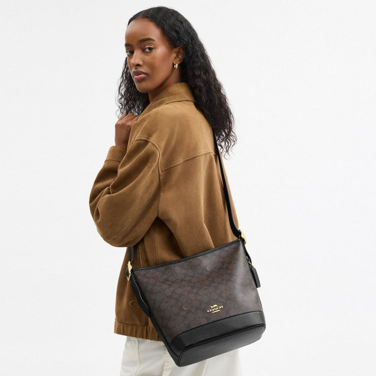 Coach Women's Jude Bag In Signature Canvas Gold/Walnut/Black