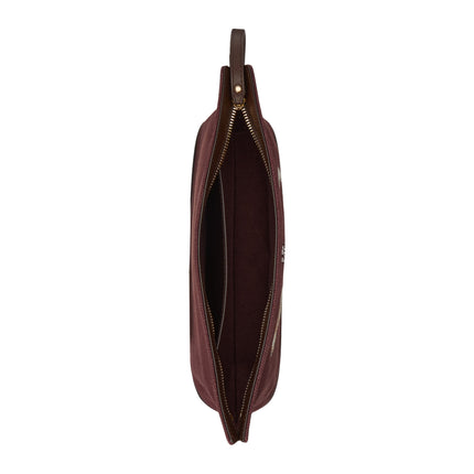 Polo Ralph Lauren Women's Dog-Embroidered Canvas Large Pouch Dark Garnet