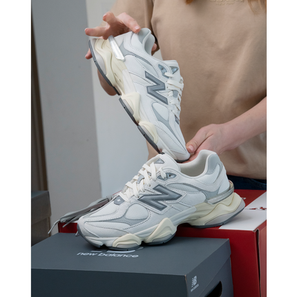 New Balance 9060 Sea Salt with Concrete and Silver Metallic U9060ECA