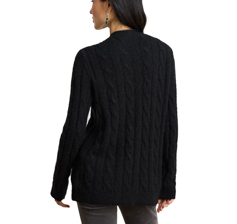 Polo Ralph Lauren Women's Bullion Cable-Knit Cardigan Black