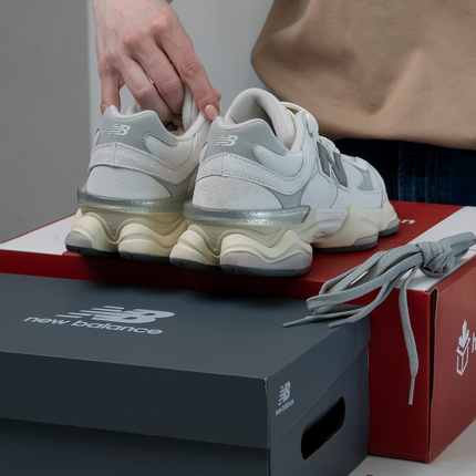 New Balance 9060 Sea Salt with Concrete and Silver Metallic U9060ECA