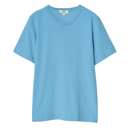 COS Women's Crew-Neck Cotton T-Shirt Light Blue