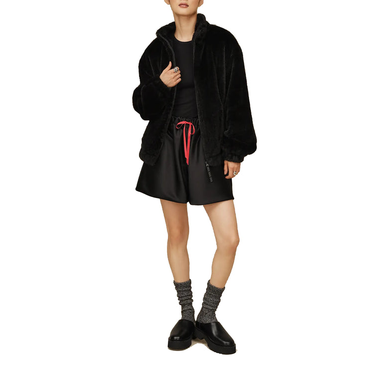 UGG Women's Tash Faux Fur Jacket Black