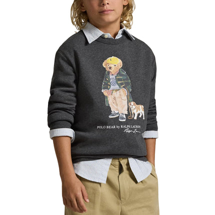 Polo Ralph Lauren Boy's Polo Bear Heathered Fleece Sweatshirt Windsor Heather