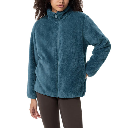 Uniqlo Women's Fluffy Yarn Fleece Full-Zip Jacket 67 Blue